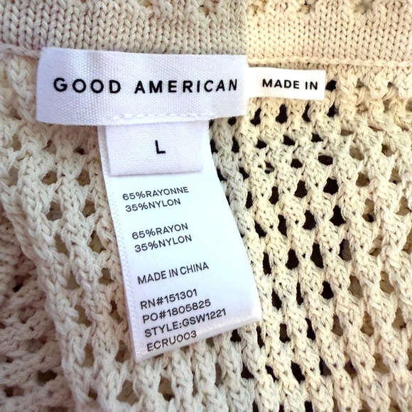 Good American Crochet Mini Skirt Women's L Ecru Boho Beach Vacation Resortwear - Picture 9 of 12